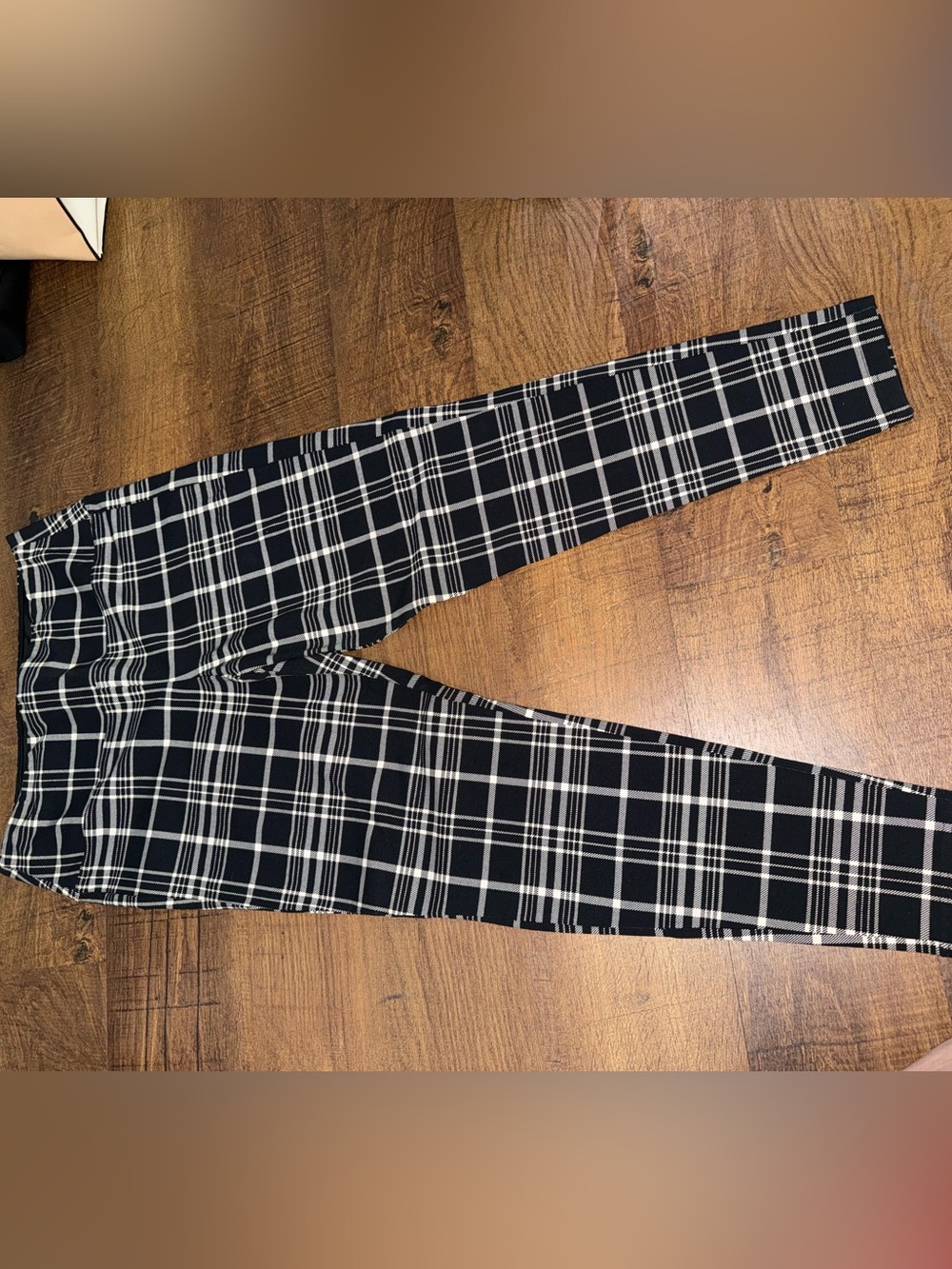 Black & White Plaid Slim Pant
